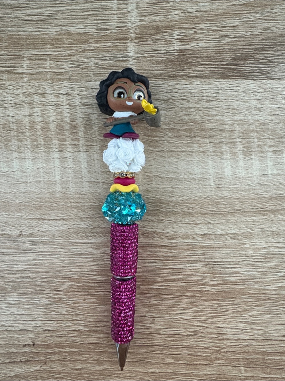 Kids Decorative Pink bling butterfly Glitter Pen Character mirabel encanto